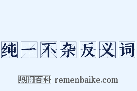 纯一不杂反义词是什么意思的图片